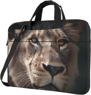 Lion's Focused Expression Laptop Bag Laptop Messenger Shoulder Bag Travel Computer Bag for Women Men
