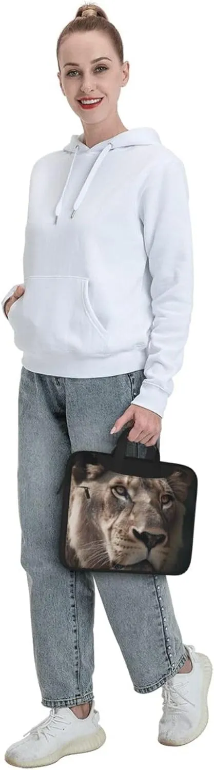 Lion's Focused Expression Laptop Bag Laptop Messenger Shoulder Bag Travel Computer Bag for Women Men