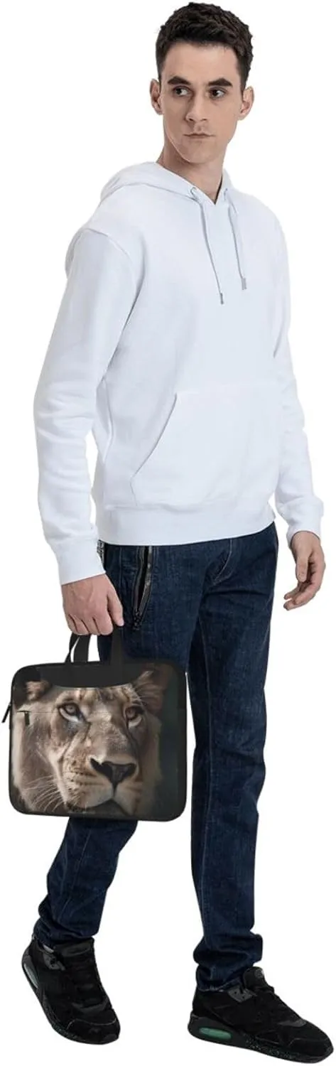 Lion's Focused Expression Laptop Bag Laptop Messenger Shoulder Bag Travel Computer Bag for Women Men