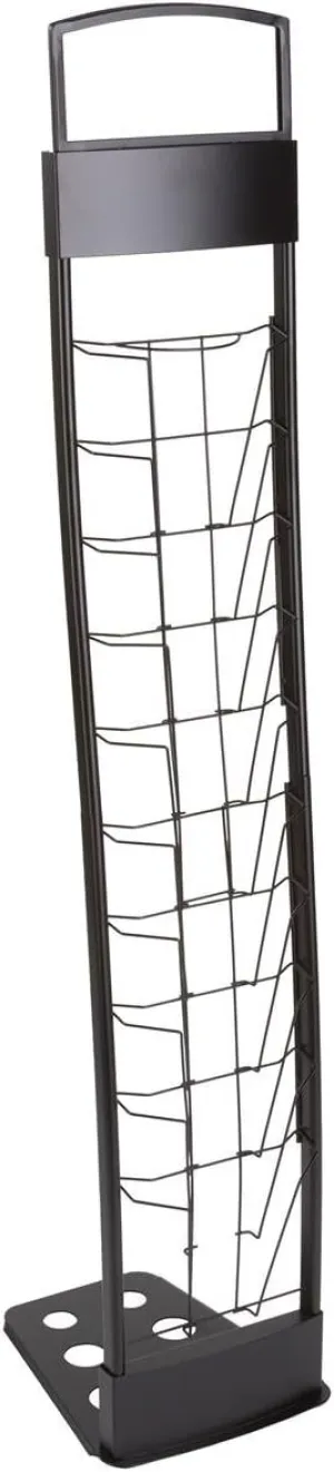 Literature Rack Features 10 Pockets for 8.5”w x 11”h Literature, Folding Design for Transportation, Included Carry Bag for Storage and Mobility – 55” High
