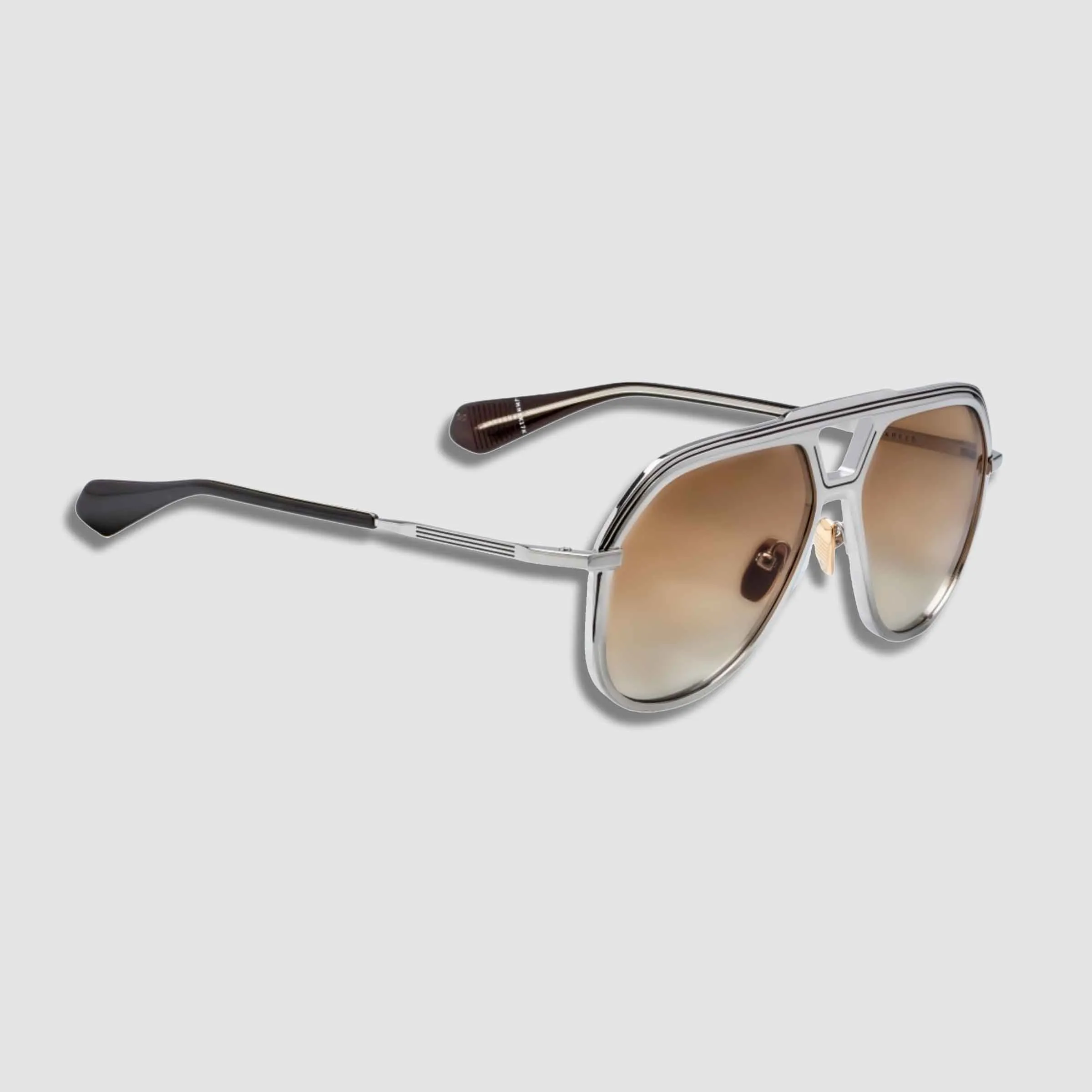 Lockheed, Autumn, Brown Gradient Lenses, Silver Beta Titanium Frames