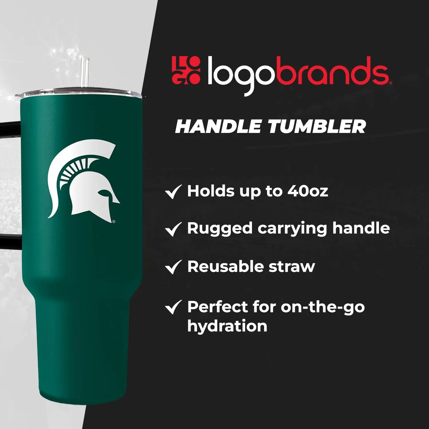 Logo Brands NCAA unisex-adult S40PT 40oz Handle Tumbler