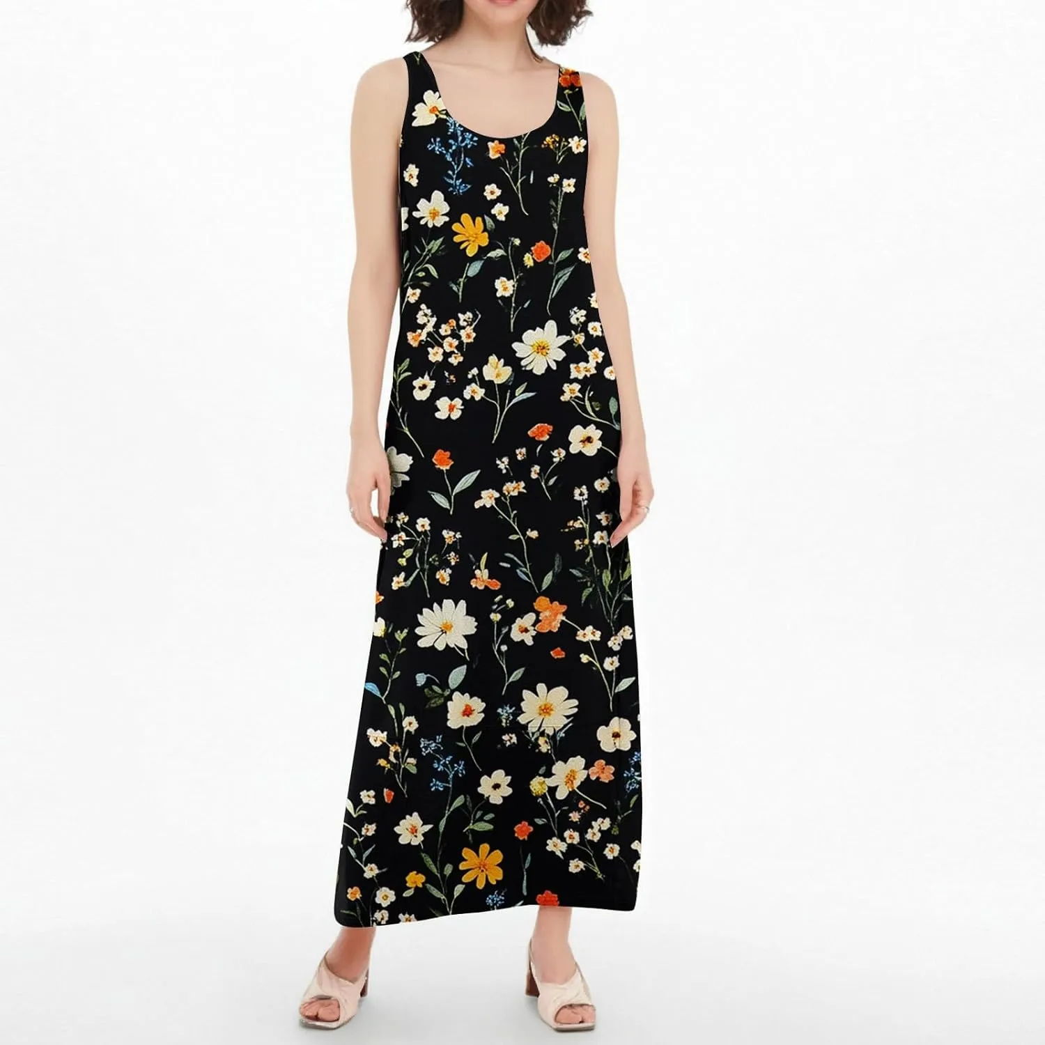 Long Summer Dresses for Women Casual Boho Flowy Maxi Dress Loose Beach Sundresses Vacation Outfits