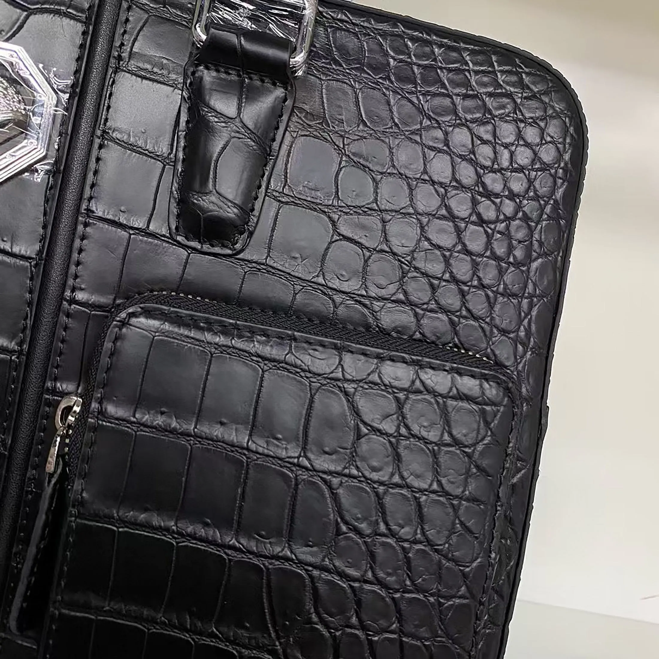 Luxury Matte Alligator Leather Briefcase – Handcrafted Elegance for the Modern Professional
