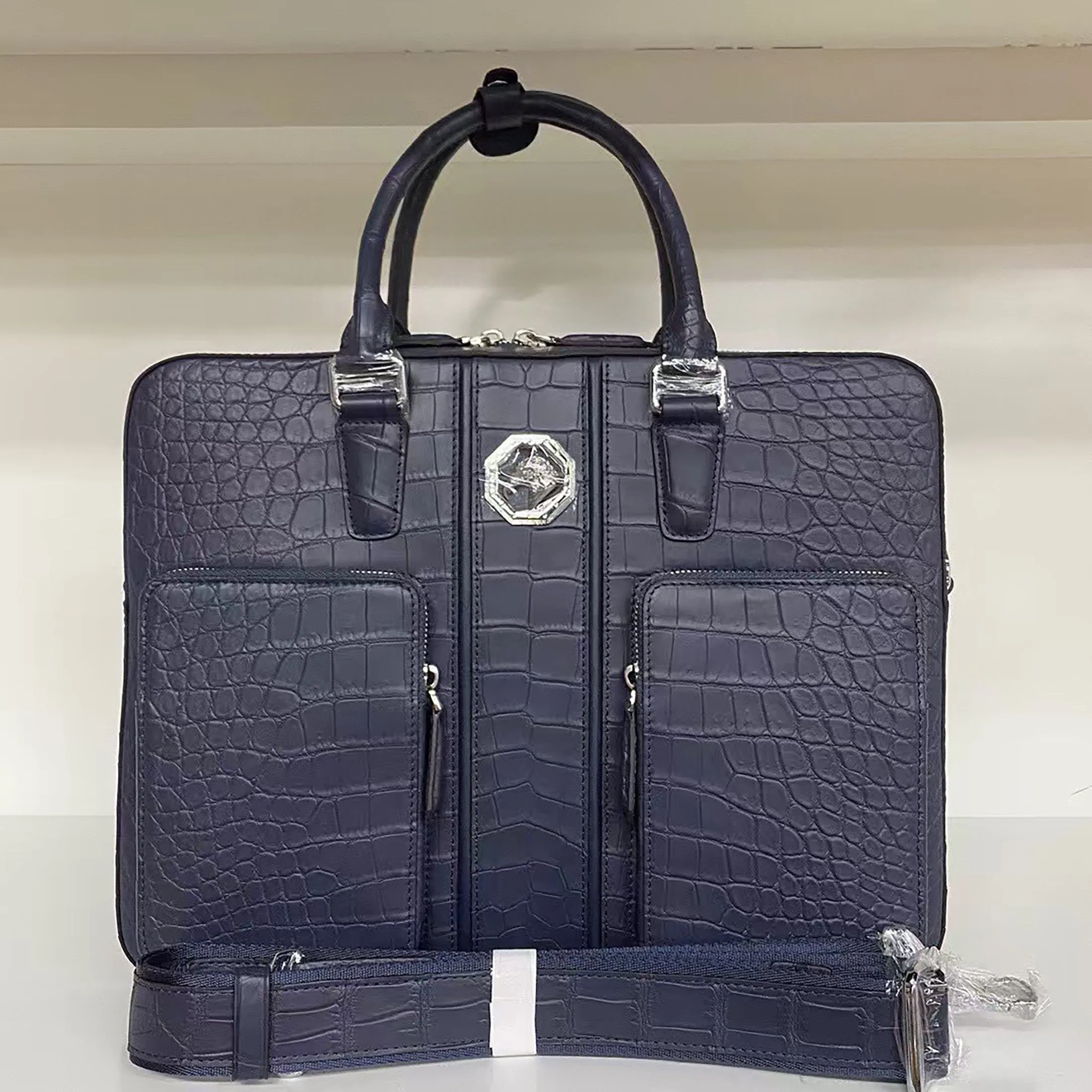 Luxury Matte Alligator Leather Briefcase – Handcrafted Elegance for the Modern Professional