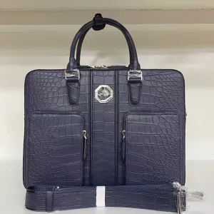 Luxury Matte Alligator Leather Briefcase – Handcrafted Elegance for the Modern Professional