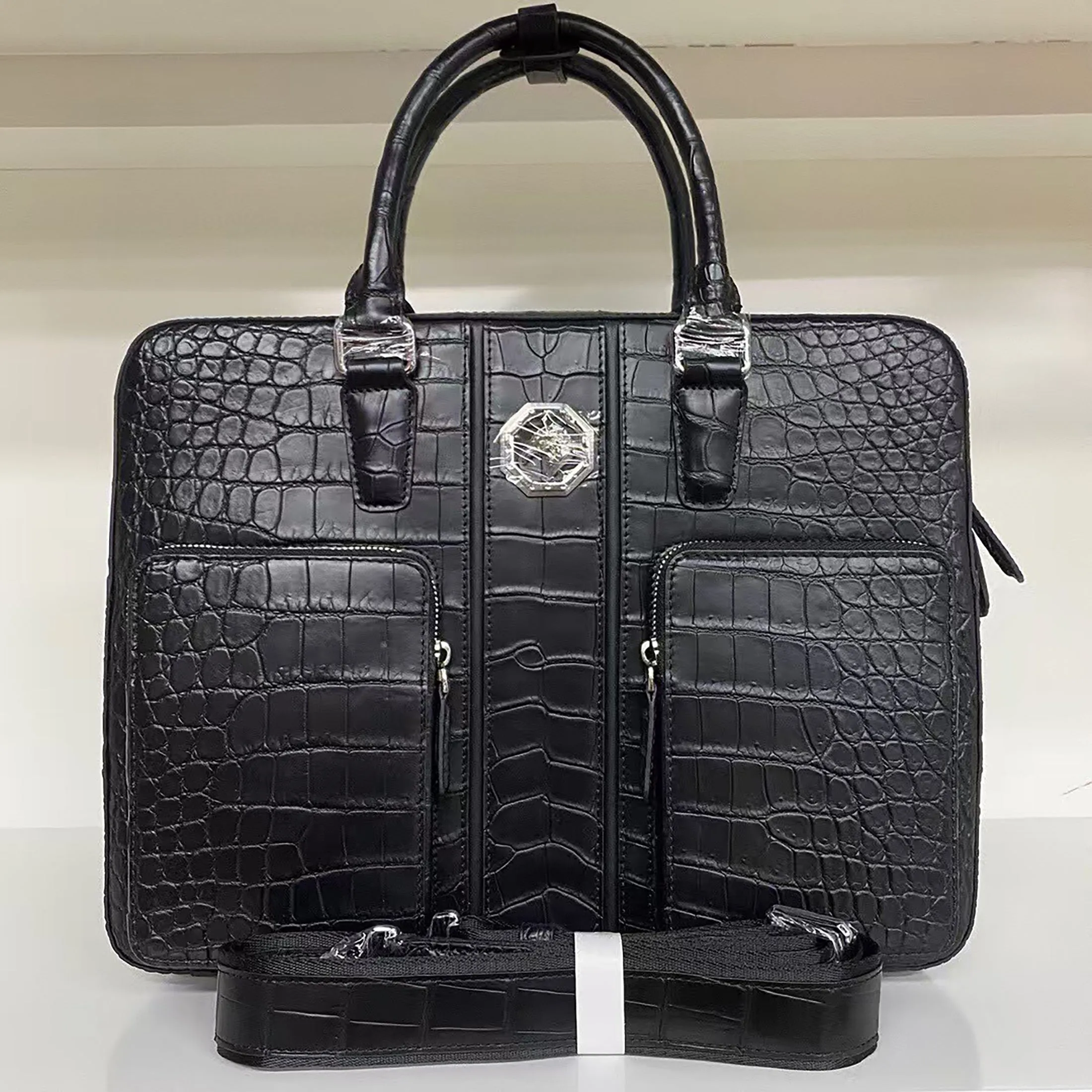 Luxury Matte Alligator Leather Briefcase – Handcrafted Elegance for the Modern Professional