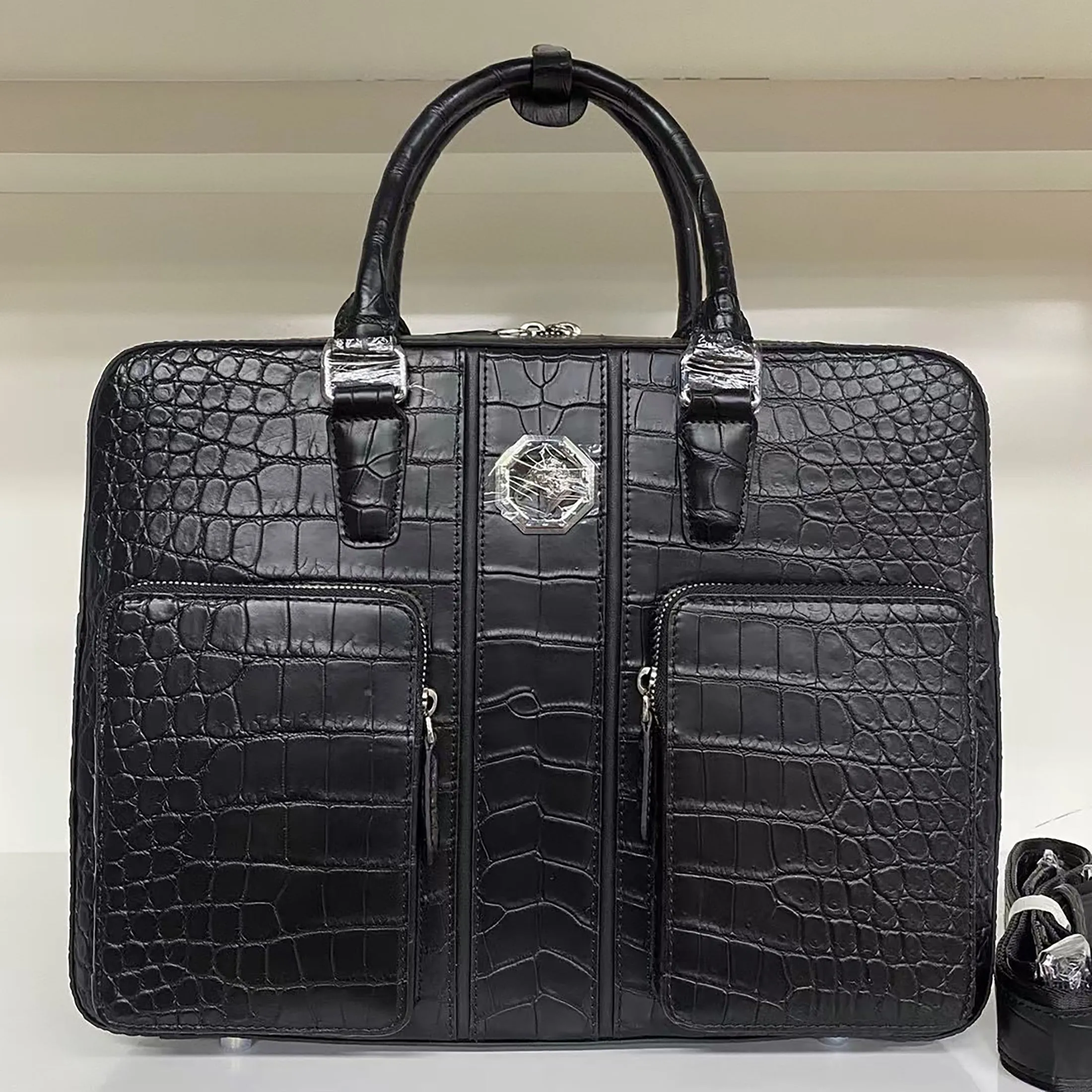Luxury Matte Alligator Leather Briefcase – Handcrafted Elegance for the Modern Professional