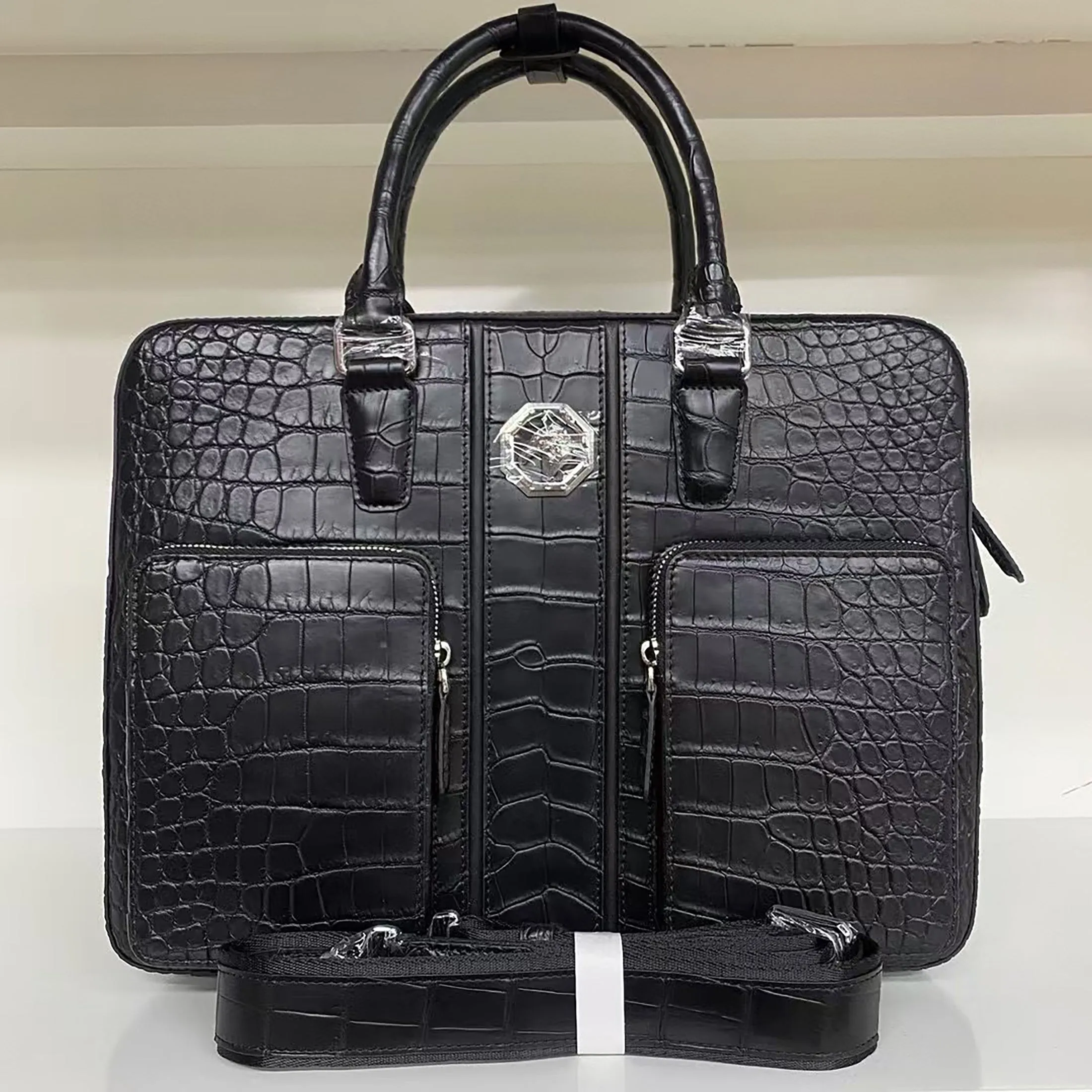 Luxury Matte Alligator Leather Briefcase – Handcrafted Elegance for the Modern Professional