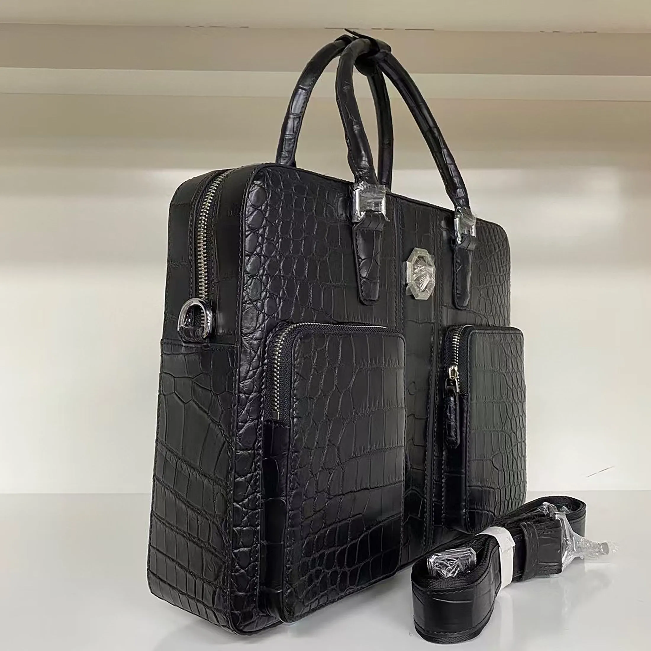 Luxury Matte Alligator Leather Briefcase – Handcrafted Elegance for the Modern Professional