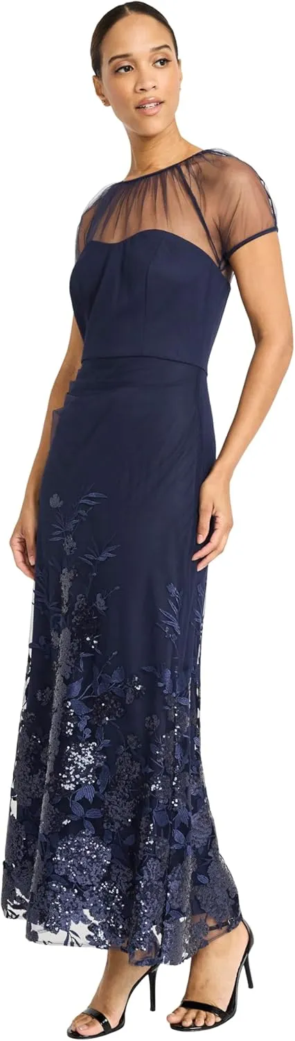 Maggy London Elegant Long Illusion Sweetheart Neckline | Formal Dresses for Women