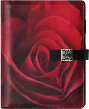 Magic Red Rose A5 Binder 6 Ring Refillable PU Leather Notebook Journal with Magnetic Buckle Closure Loose Leaf Travel Office Planner Budget Binder Notepad Portfolio, Valentine Gift