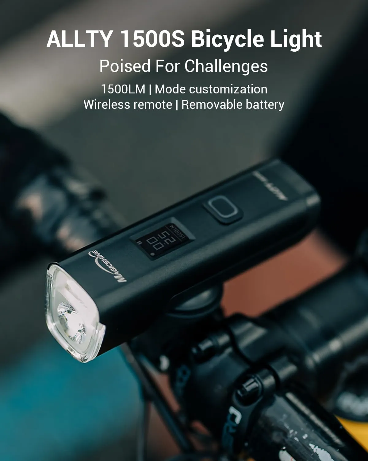 Magicshine ALLTY 1500S 2500S Bike Lights for Night Riding, Battery Replaceable | USB-C Rechargeable | Wireless &APP Control Compatible with Garmin/GoPro Mount for Road, MTB, Commuter Rider