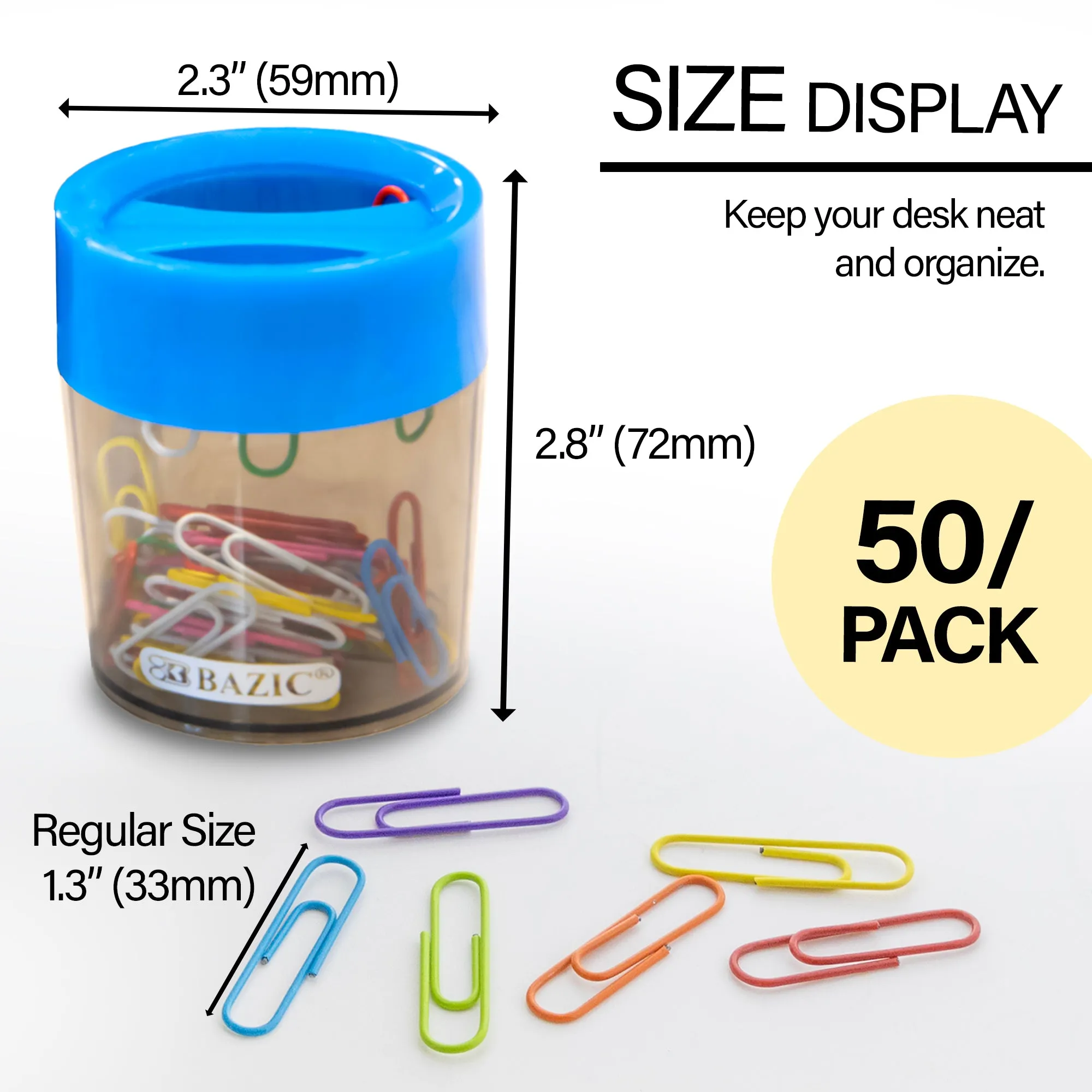 Magnetic Paper Clips Holder w/ No. 1 Paper Clip Assorted Color