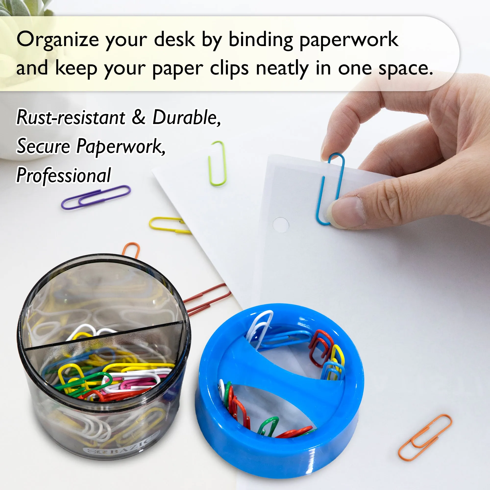 Magnetic Paper Clips Holder w/ No. 1 Paper Clip Assorted Color