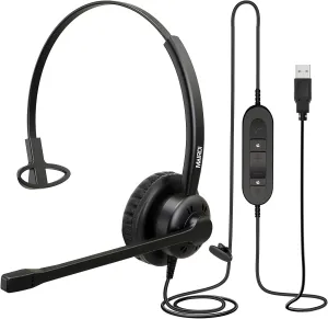 MAIRDI USB Headset with Microphone for PC, Computer Headset with Mic Noise Canceling for Laptop Teams Zoom Skype Jabber Voip Telephone Office Call Center, Dragon Nuance Speech Dictation Headphone