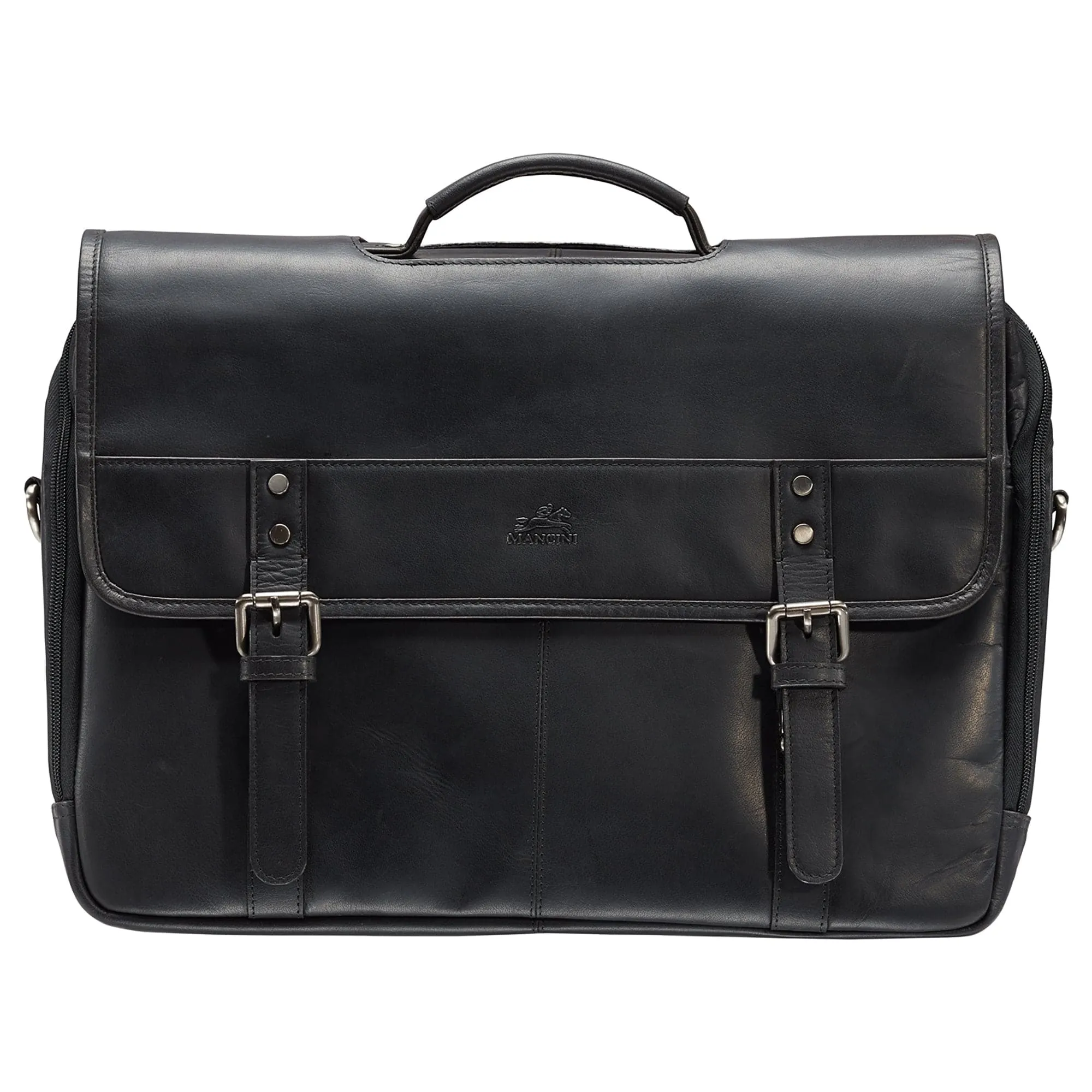 Mancini Buffalo Double Compartment Briefcase for Laptop and Tablet