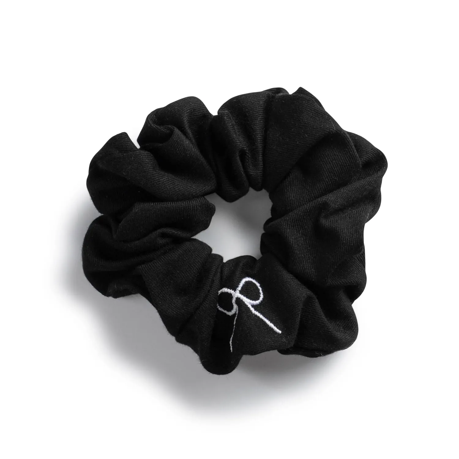 Marshmallow Signature Bow Logo Scrunchie - Black | Hair Scrunchies | Hair Ties | Hair Accessory for Girls for Any Occasion