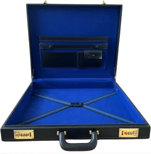 Masonic Regalia Apron Hard Case Briefcase Size MM or WM Mason Faux Leather Case, Black