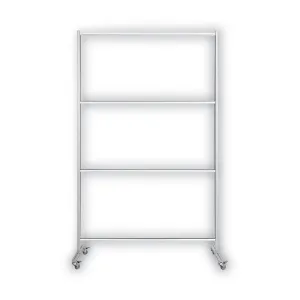 MasterVision® Protector Series Mobile Glass Panel Divider, 49 X 22 X 69, Clear/aluminum