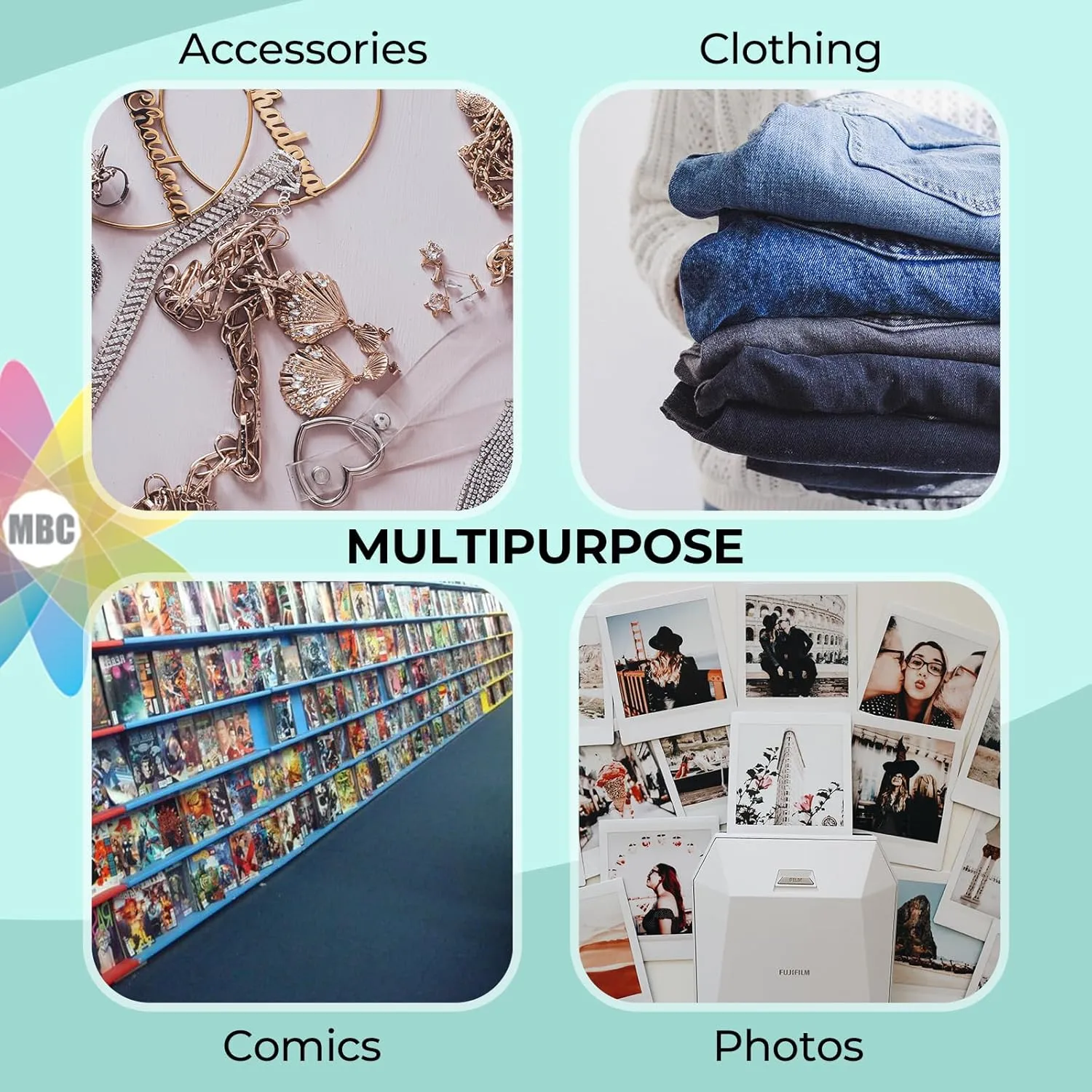 Mat Board Center, 12"x12" Crystal Clear Sleeves, Resealable Polypropylene Bags with Flap Fit for 12x12 Photo Mat, Photos & Prints - 100 Pack