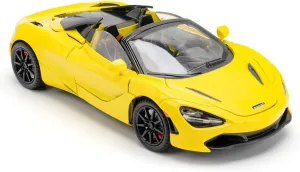 McLaren 720s Toy Cars Roadster Model 1/24 Yellow Alloy Collectibles Die-cast Vehicles with Sound and Light