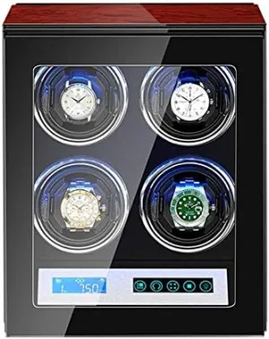 Mechanical Watch Shaker Automatic Watch Winder Box Silent Motor LCD Screen Built-in Illumination Adjustable Watch Pillows Piano Paint Exterior Efficency