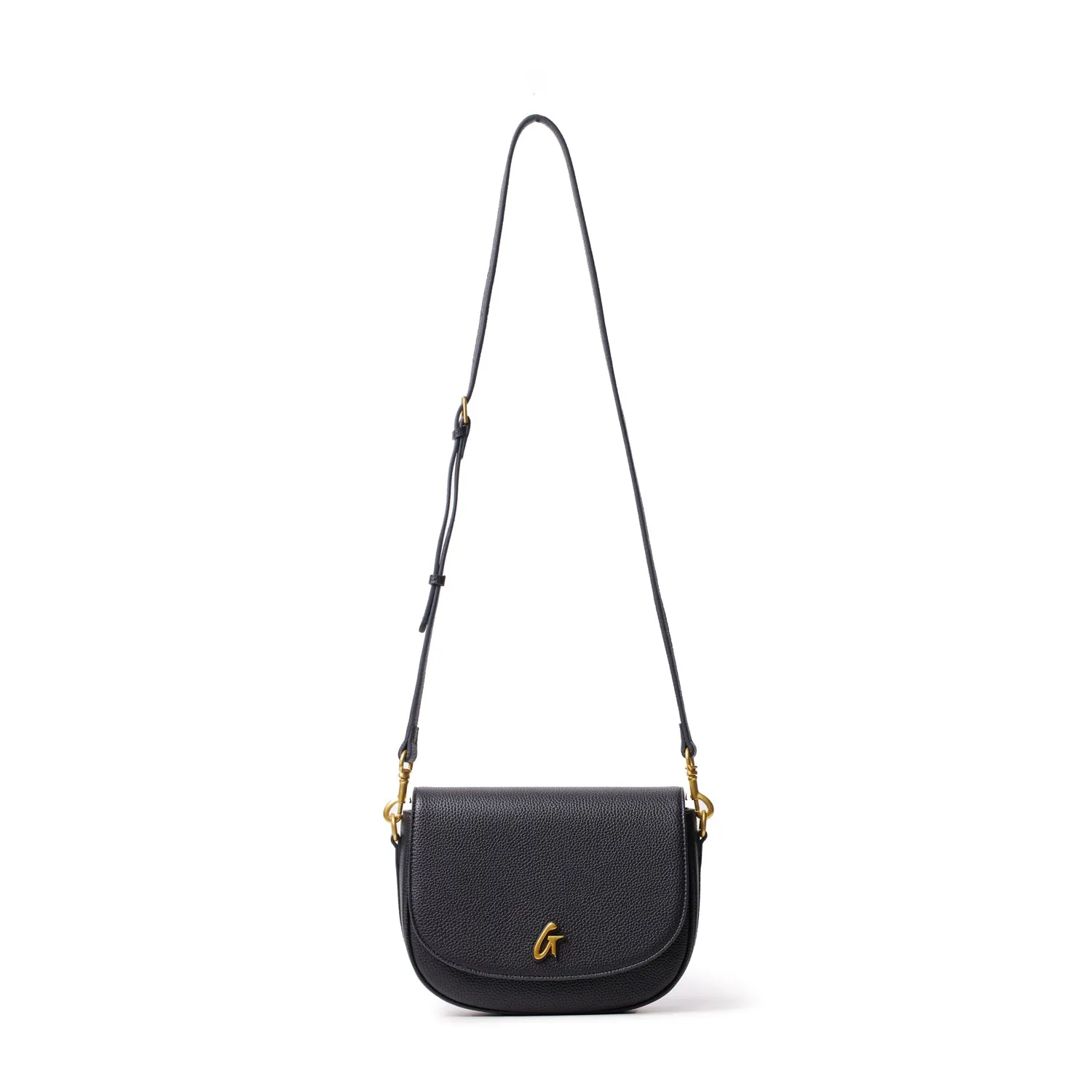 MEDIUM PEBBLE SHOULDER BAG - BLACK