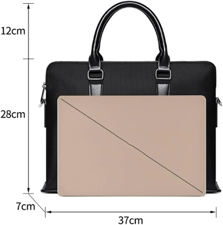 Men's Briefcase Men's Bag Shoulder Bag Document Bag for Work Office Travel