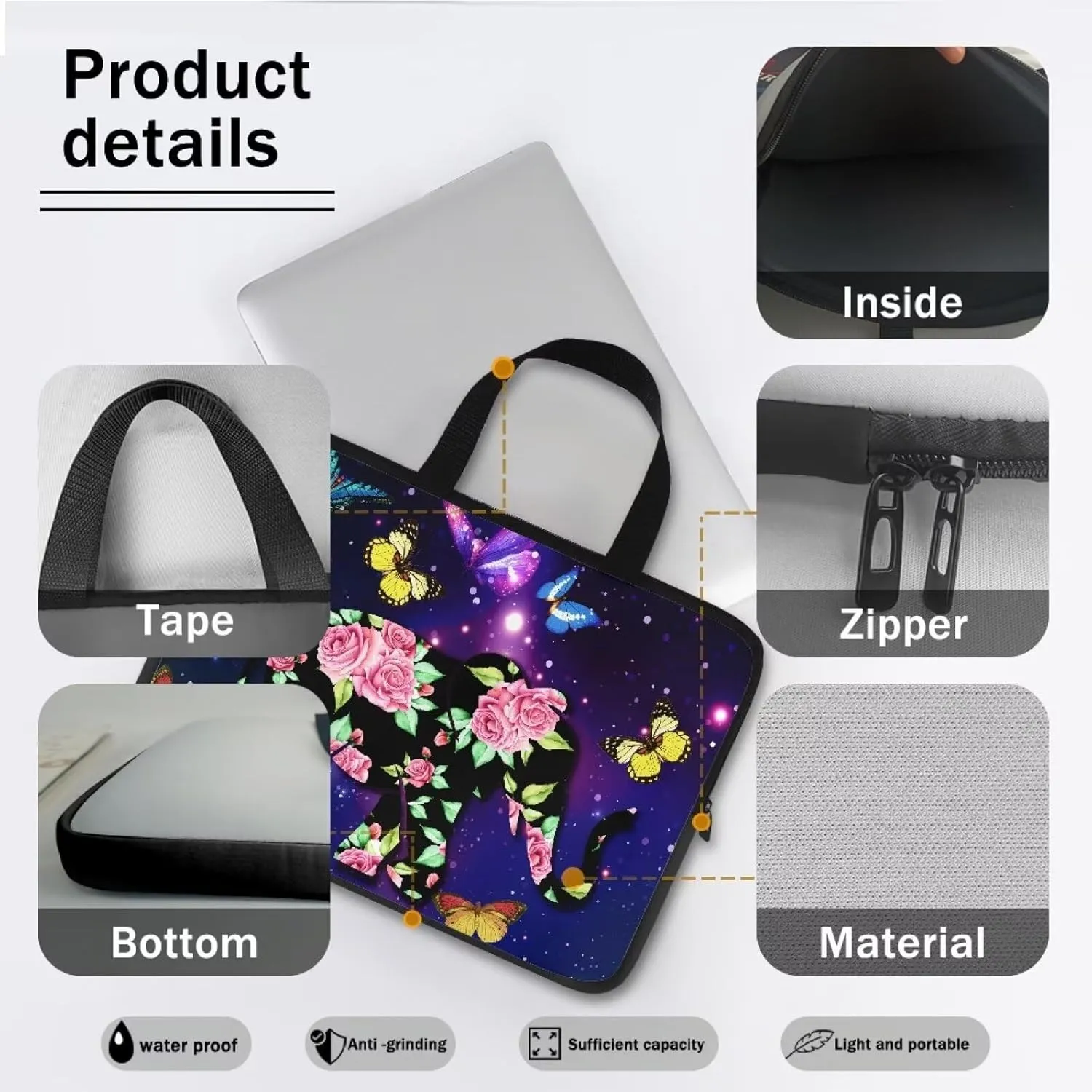 Mens Laptop Messenger Bag 17inch Laptop Bag for Women Cute Laptop Case with Handle