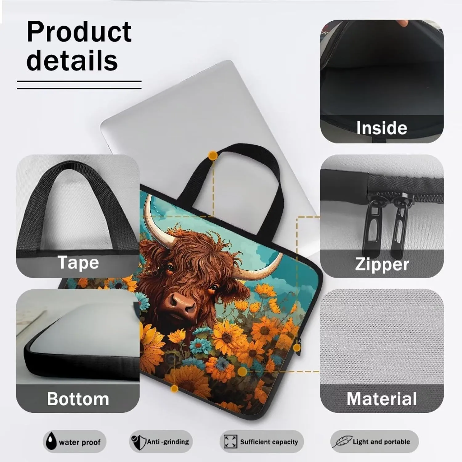 Mens Laptop Messenger Bag 17inch Laptop Bag for Women Cute Laptop Case with Handle