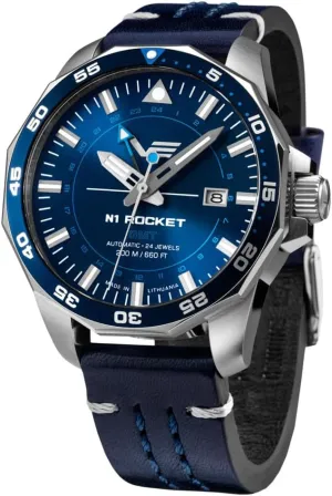 Men's Watch with Vintage Leather Strap N1 Rocket Automatic 20 ATM SII NH34 GMT