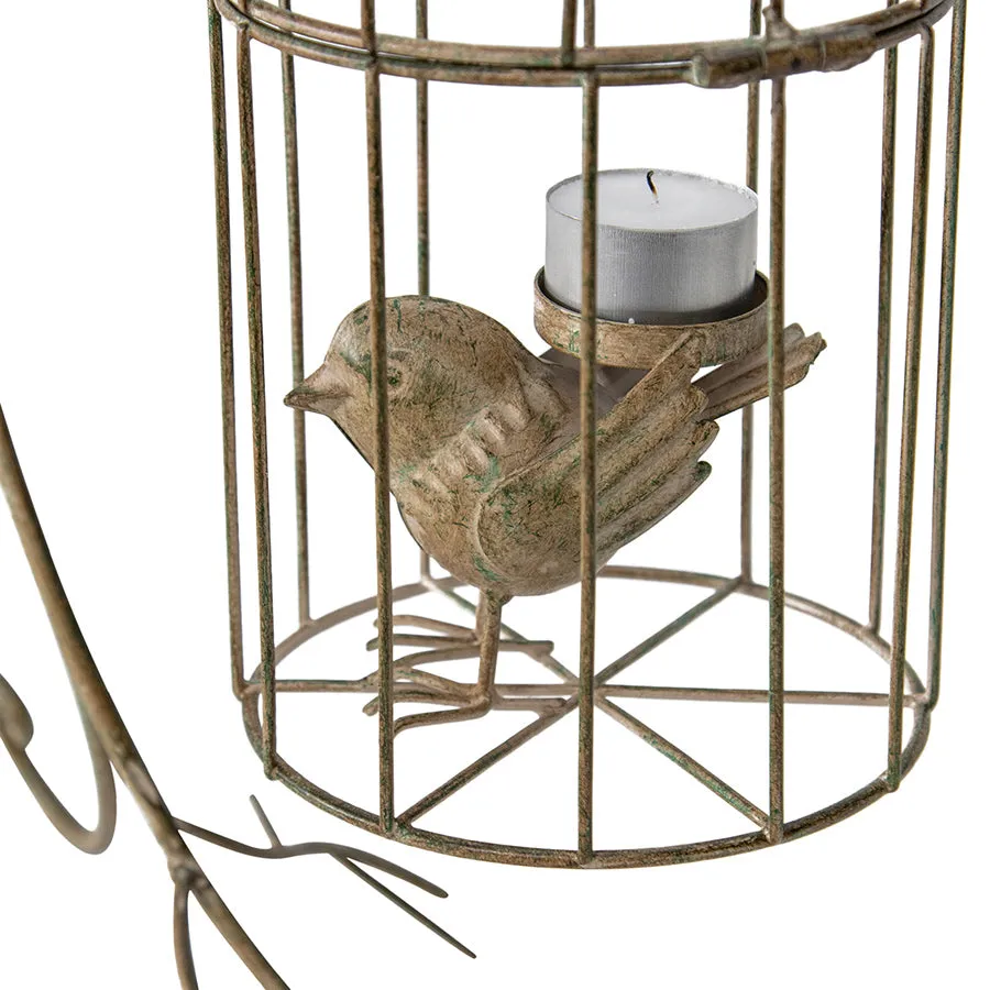 Metal Birdcage on Stand Candleholder