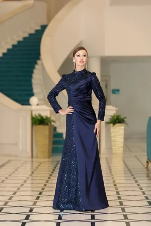 Mevra Evening Dress - Navy SCB - 5726