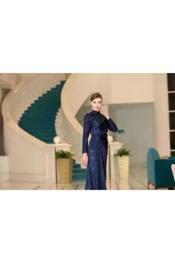 Mevra Evening Dress - Navy SCB - 5726