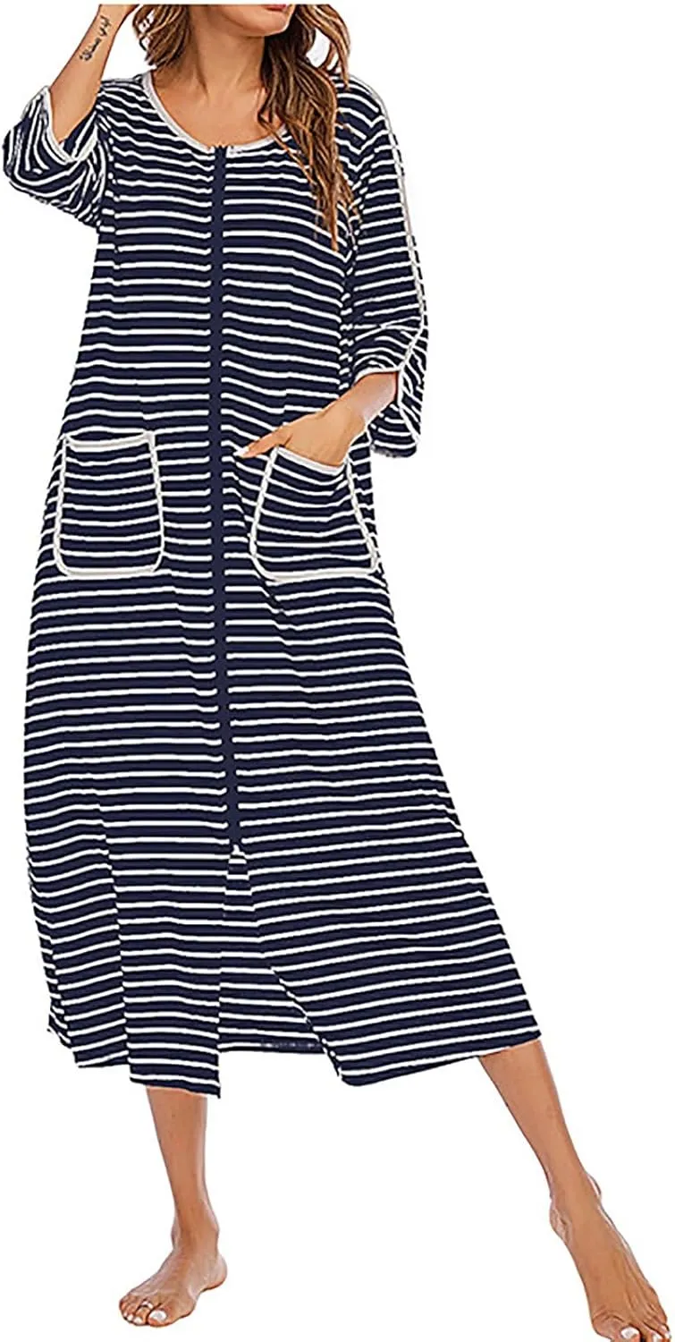 Midi Dresses for Women，Trendy Flowy Spring Dress Half Sleeve Plaid Loose Fit Shift Plus Size Dresses Summer Beach