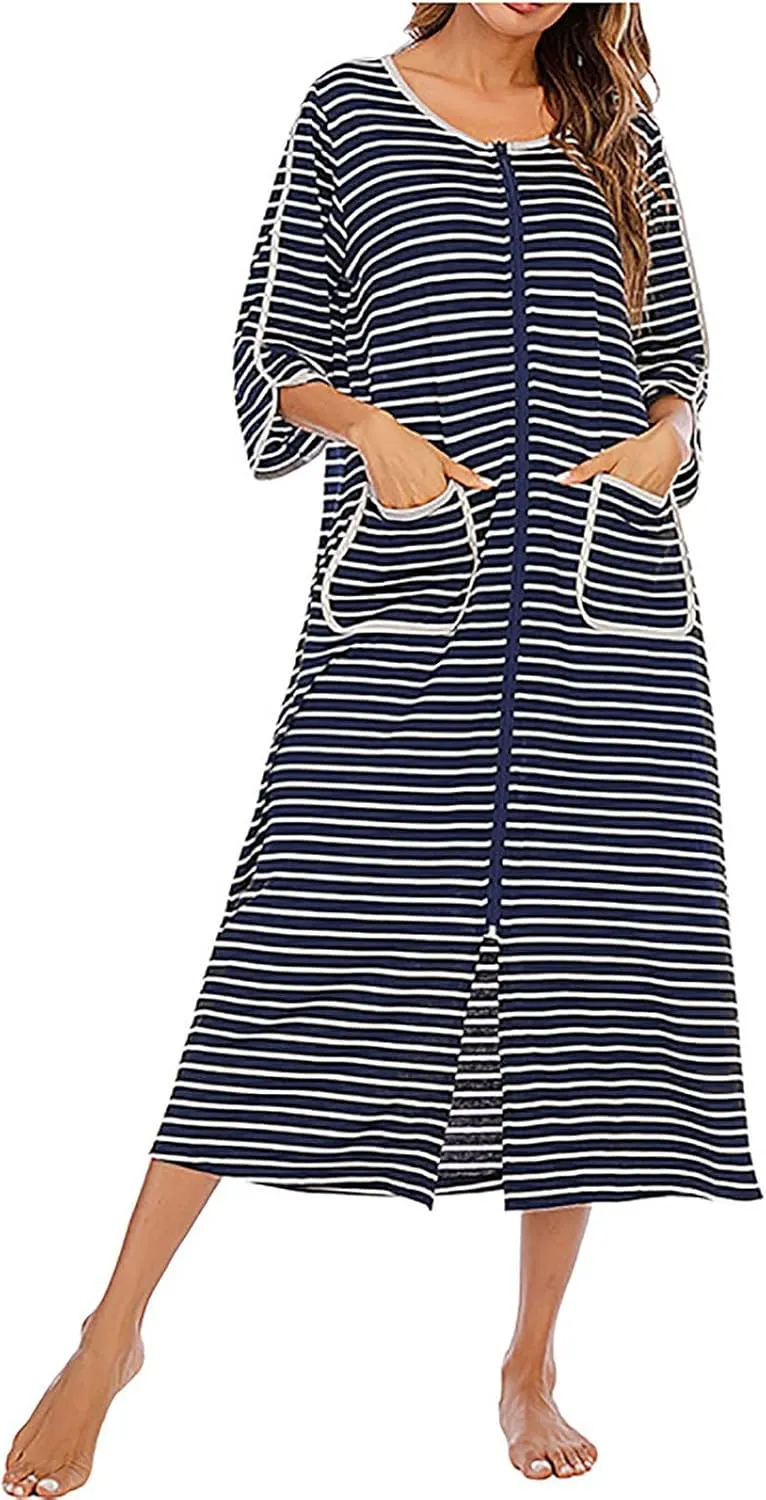 Midi Dresses for Women，Trendy Flowy Spring Dress Half Sleeve Plaid Loose Fit Shift Plus Size Dresses Summer Beach