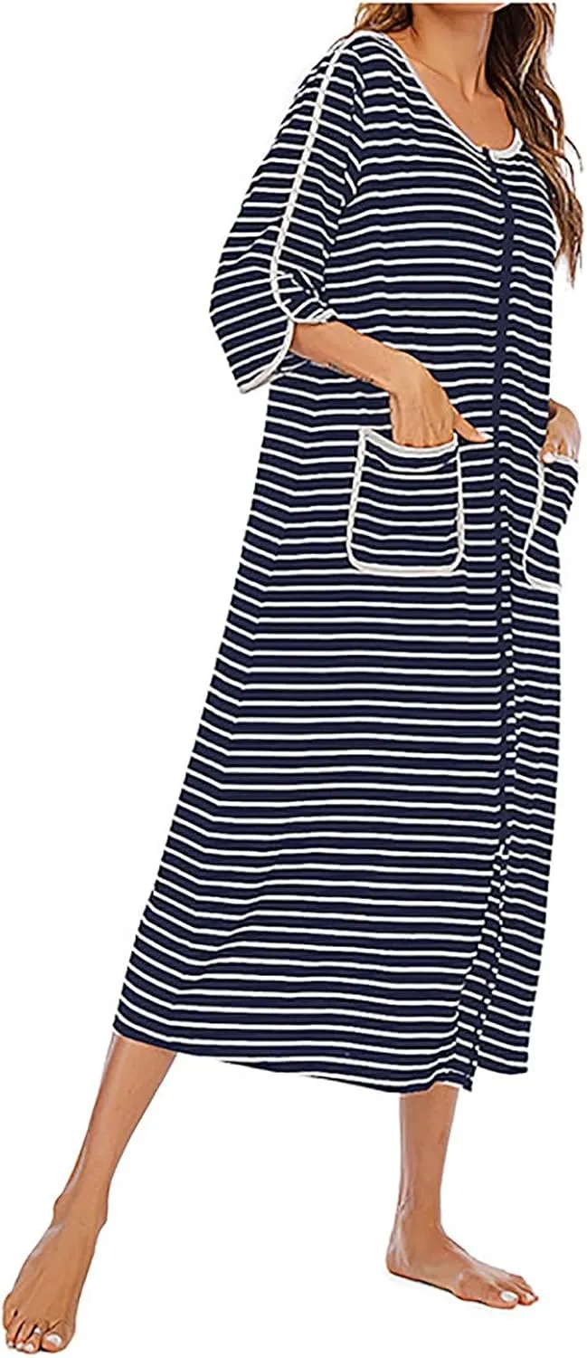 Midi Dresses for Women，Trendy Flowy Spring Dress Half Sleeve Plaid Loose Fit Shift Plus Size Dresses Summer Beach