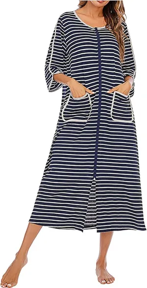 Midi Dresses for Women，Trendy Flowy Spring Dress Half Sleeve Plaid Loose Fit Shift Plus Size Dresses Summer Beach