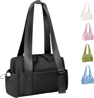 Mini Gym Bag for Women and Girls, Small Waterproof Travel Duffle Bag with Wet Compartment, Cute Workout Sport Tote bag, with gift box (black)