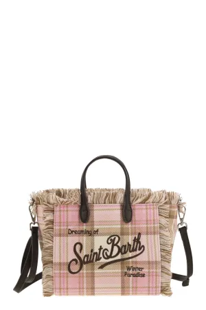Mini Vanity Bag With Bangs And Embroidered Logo in Beige | VAMI007