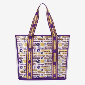 Minnesota Vikings Repeat Retro Print Clear Tote Bag