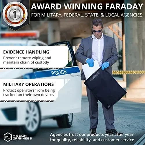 Mission Darkness Faraday Bag for Laptops // Device Shielding for Law Enforcement & Military, Executive Privacy, Travel & Data Security, Anti-Hacking & Anti-Spying Assurance