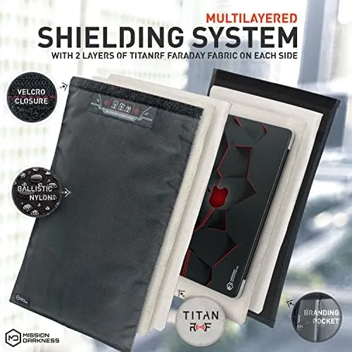 Mission Darkness Faraday Bag for Laptops // Device Shielding for Law Enforcement & Military, Executive Privacy, Travel & Data Security, Anti-Hacking & Anti-Spying Assurance