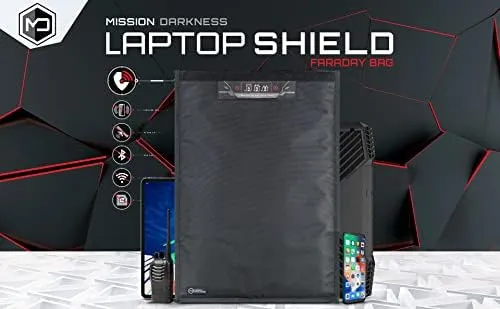 Mission Darkness Faraday Bag for Laptops // Device Shielding for Law Enforcement & Military, Executive Privacy, Travel & Data Security, Anti-Hacking & Anti-Spying Assurance