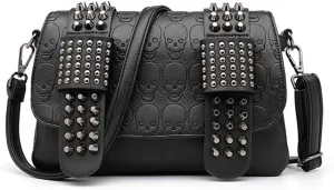 MLAFE Gothic Shoulder Bag Steampunk Shoulder Messenger Bag Rivet Skull Shoulder Bag Harajuku Shoulder Bag