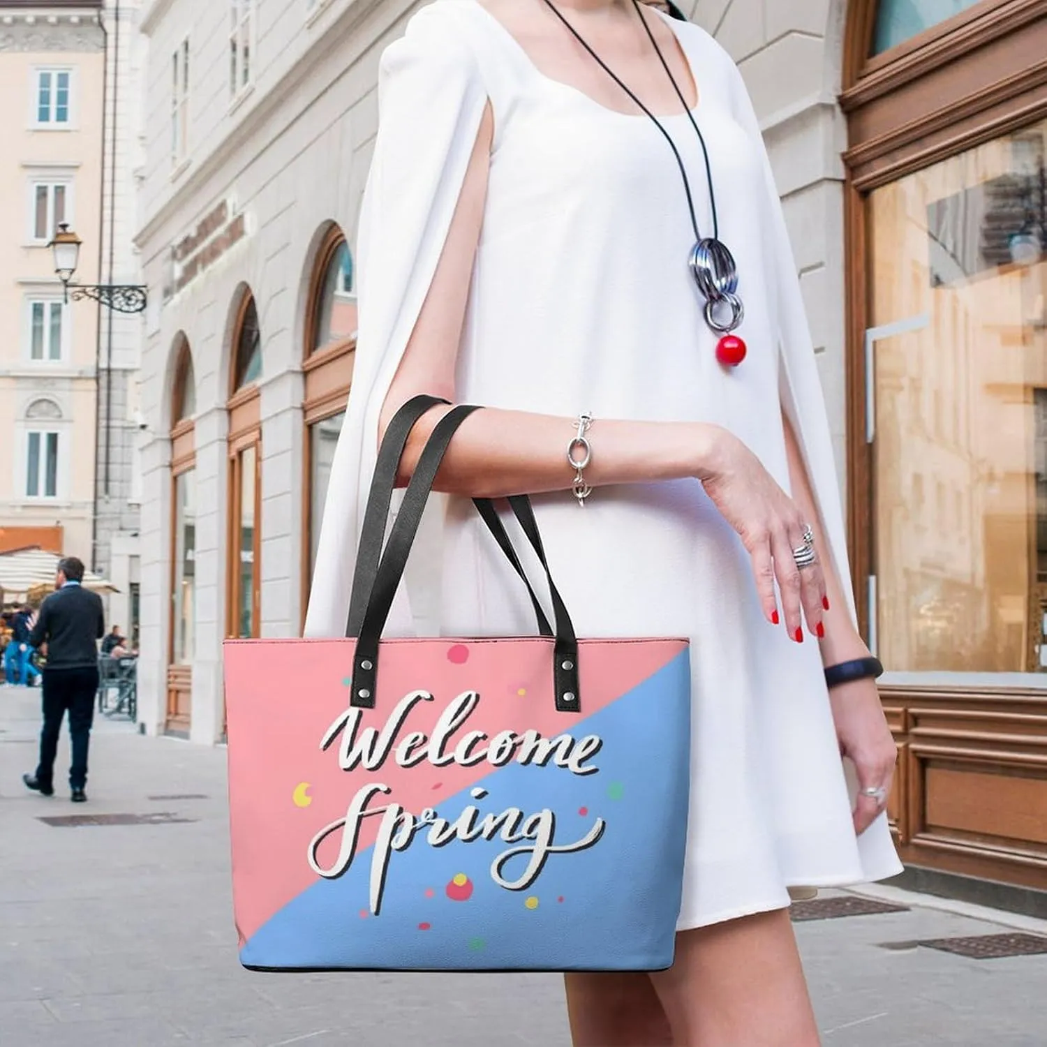 Modern PU Leather Shoulder Bag for Women, PU Leather Work Shoulder Bag, PU Leather Shopping Tote for Travel Outdoor
