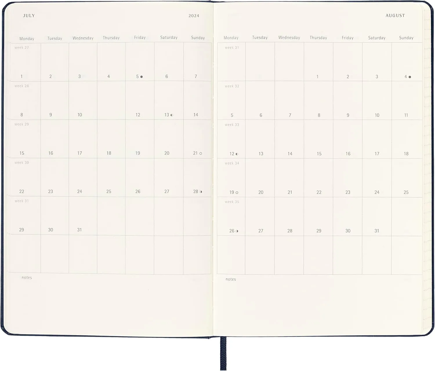 Moleskine 2024 Daily Planner, 12M, Large, Sapphire Blue, Hard Cover (5 x 8.25)