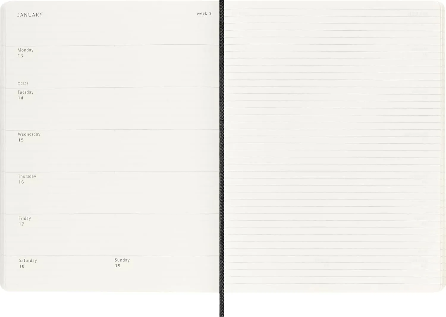 Moleskine Classic 18 Month 2024-2025 Weekly Planner, Soft Cover, XL (7.5" x 10"), Black, 208 pages
