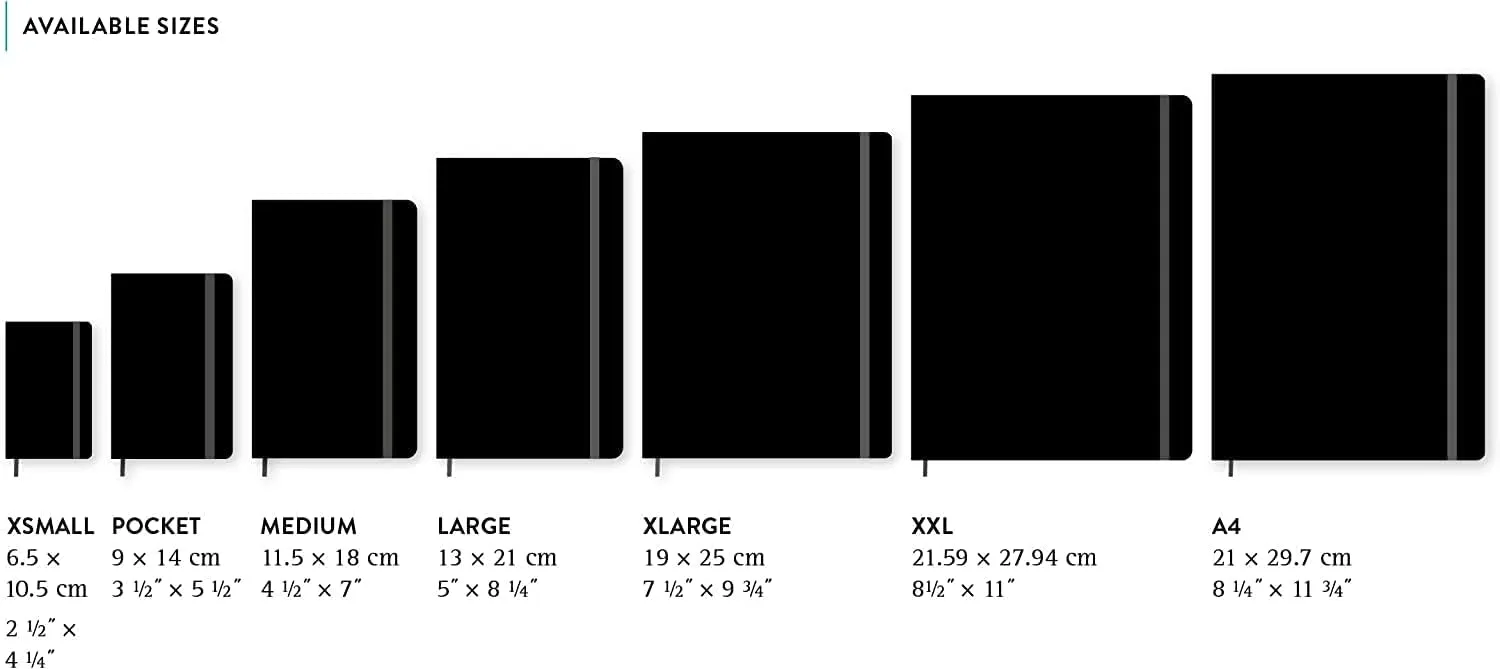 Moleskine Classic Notebook, Hard Cover, Medium (4.5" x 7") Plain/Blank, Black, 208 Pages
